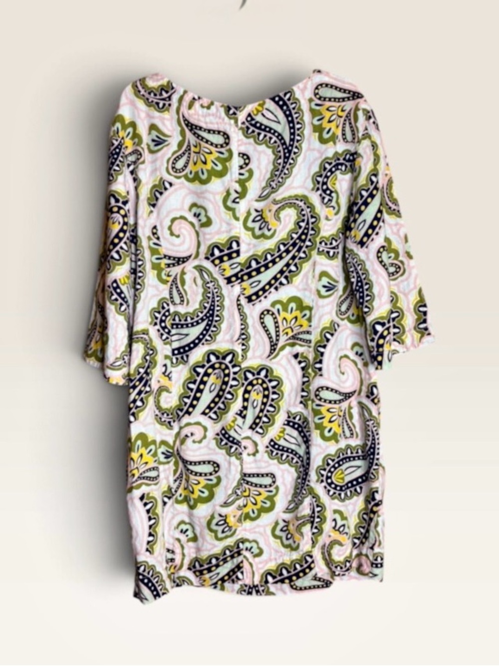 Boden US 12R 100% Linen Paisley Shift Dress Pockets